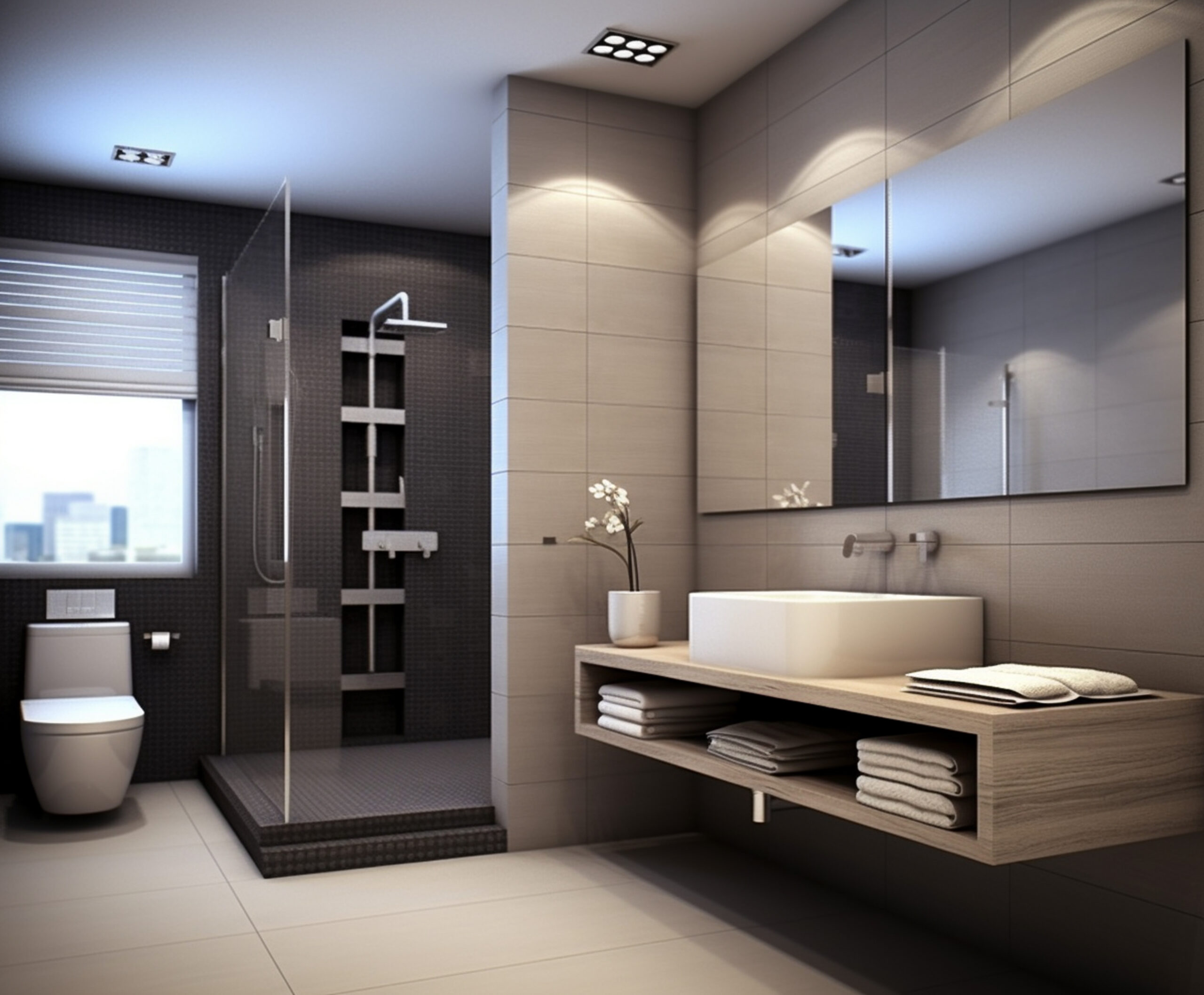 small bathroom with modern style ai generated